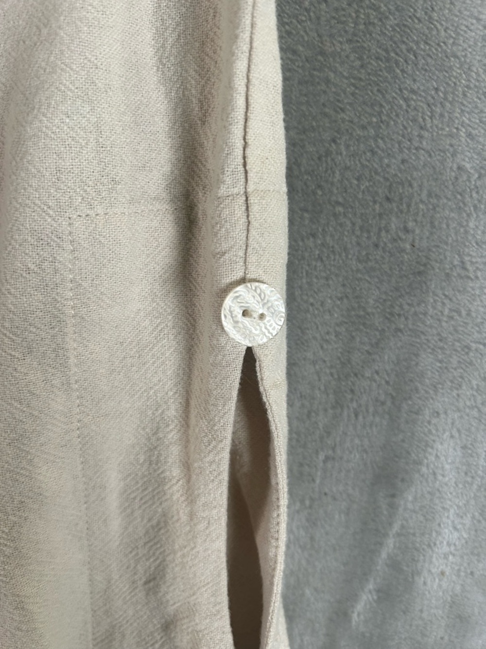 Soft surroundings Light Beige Button-Accent Wide Leg Pants - Picture 5 of 10